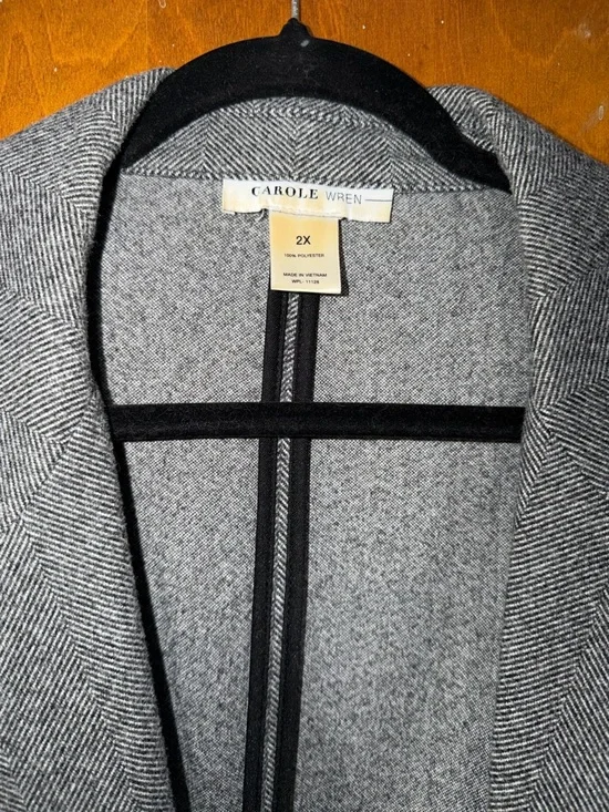 Women's gray open-front coatigan - Picture 4 of 5